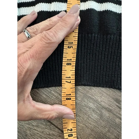 Vintage Liz Claiborne Striped Ribbed Knit Button-Up Sweater Petite P - Picture 8 of 9